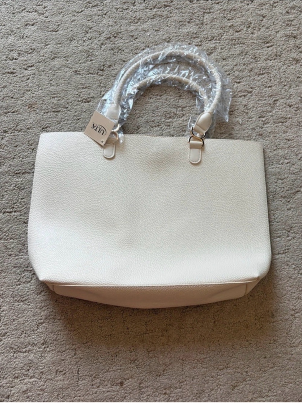 Ulta Beauty Cream Textured Tote Bag